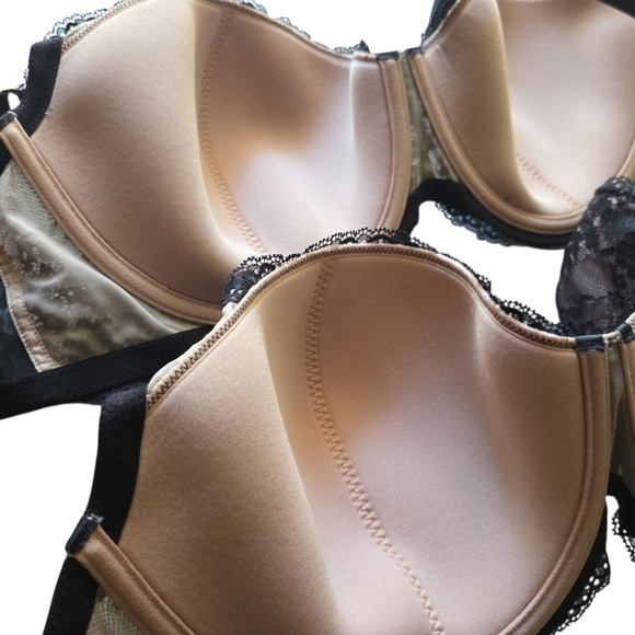 Adore Me Balconette Contour Plus Black Lace Underwire Bra ~ Size 44D 2 Pair - Picture 8 of 10